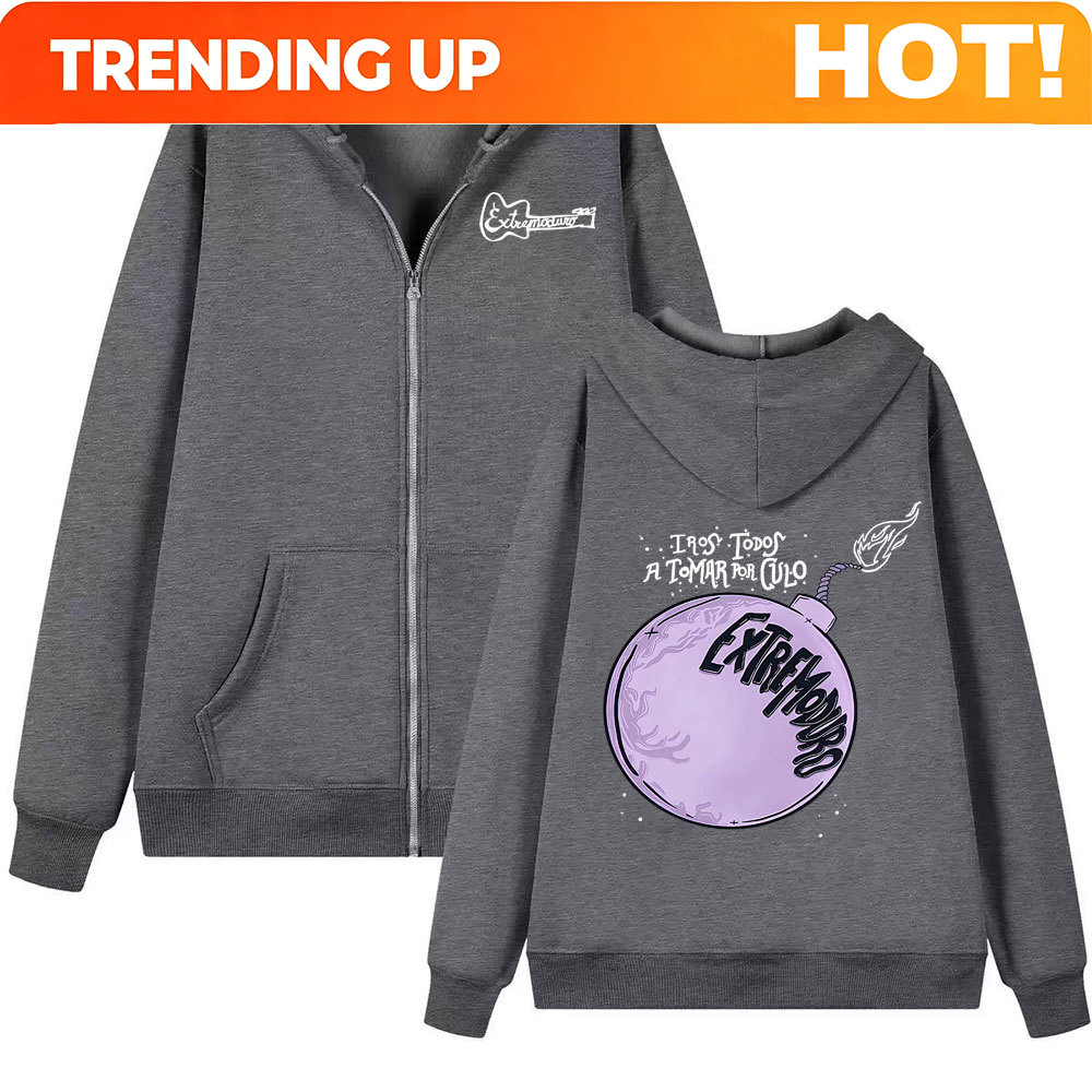 Mens Fashion Zip Up Hoodies - Moletom com Zíper da Banda Extremoduro,