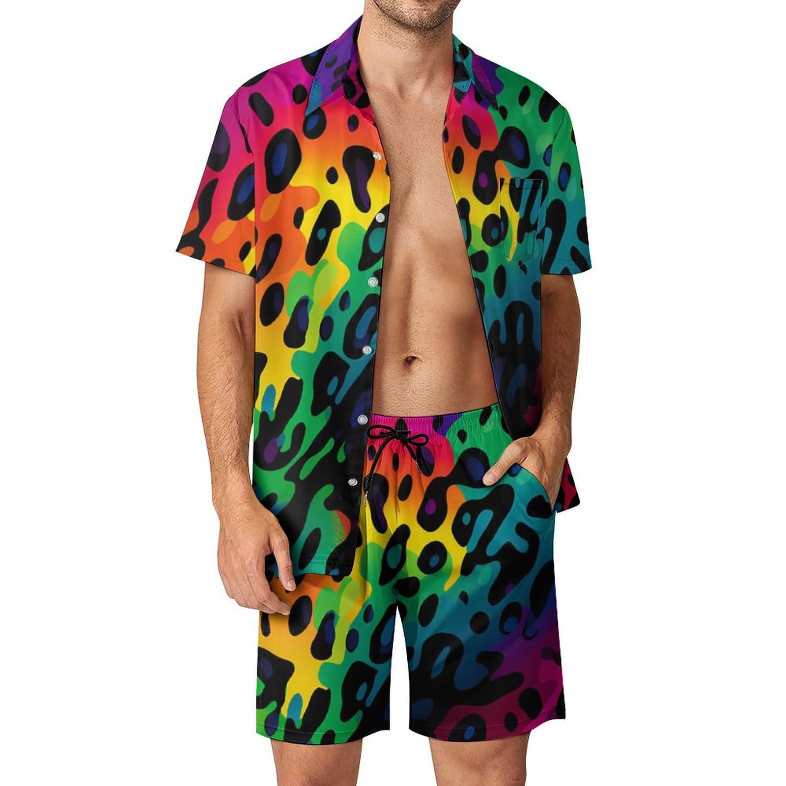 Mens Fashion Clothes - Conjunto de Camisa e Shorts Masculino