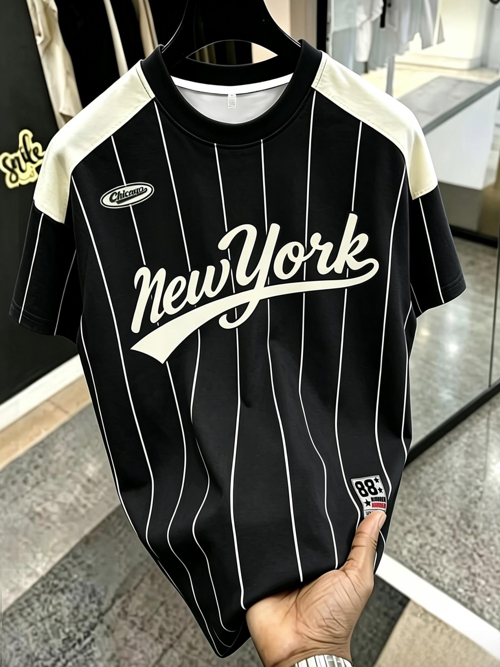 Men'S Fashion New York - Camiseta Masculina de Verão com Estampa