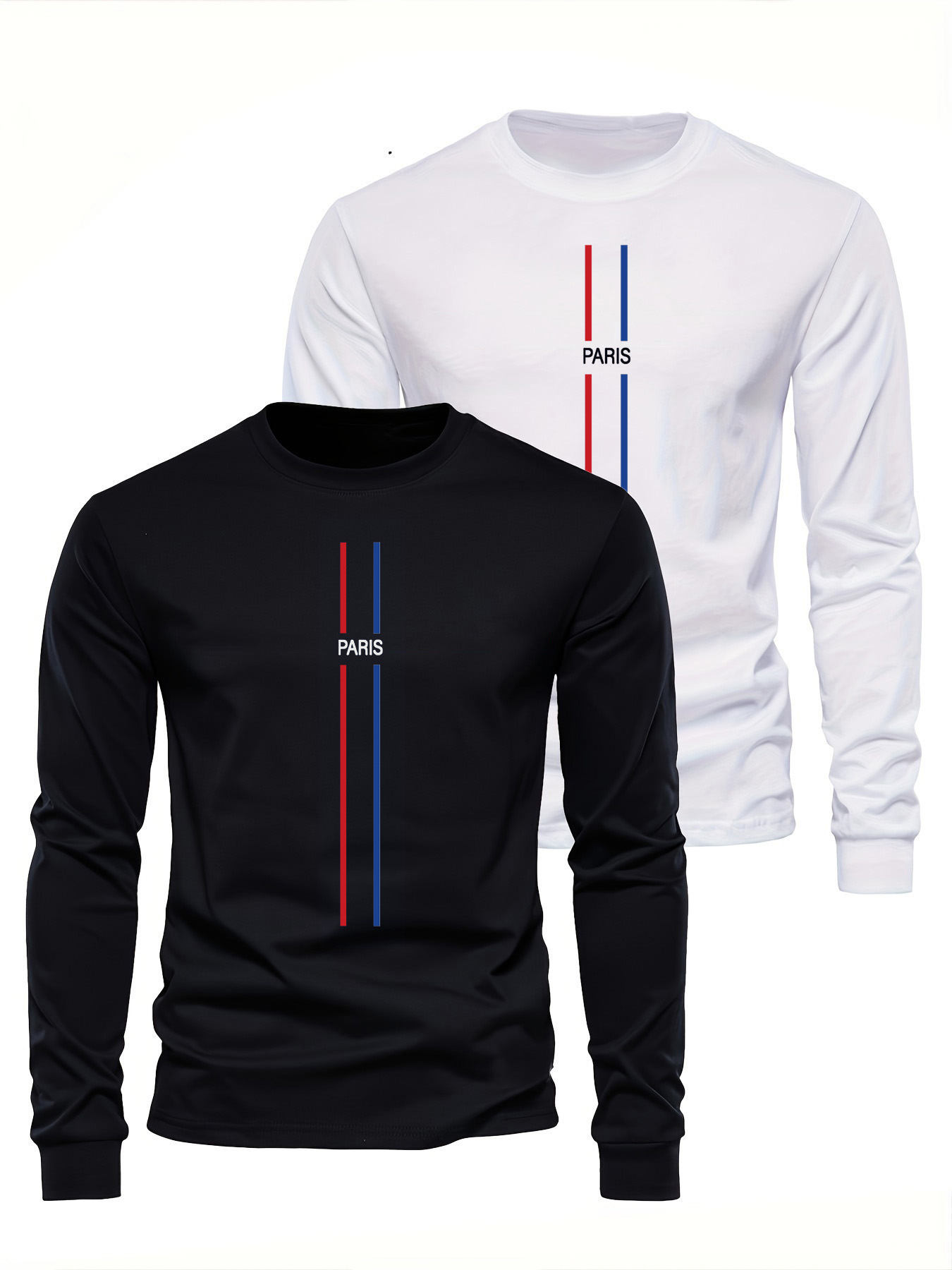 Mens Fashion Summer - Camiseta Masculina de Manga Longa 100%