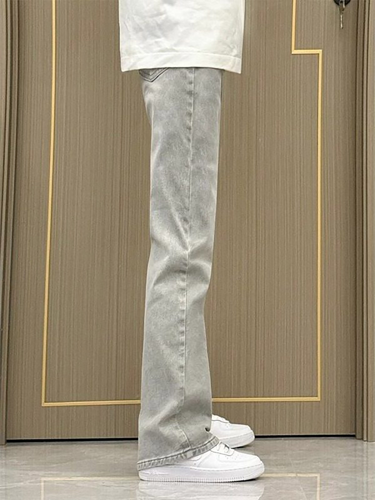Men'S Fashion Grey Jeans - Calça Jeans Slim Fit Cinza Fumê