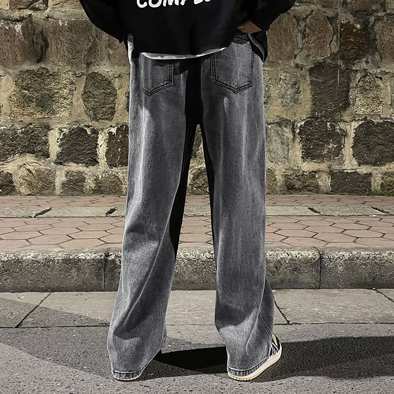Calça jeans folgada masculina, - Men'S Fashion Grey Jeans avaliação e preço