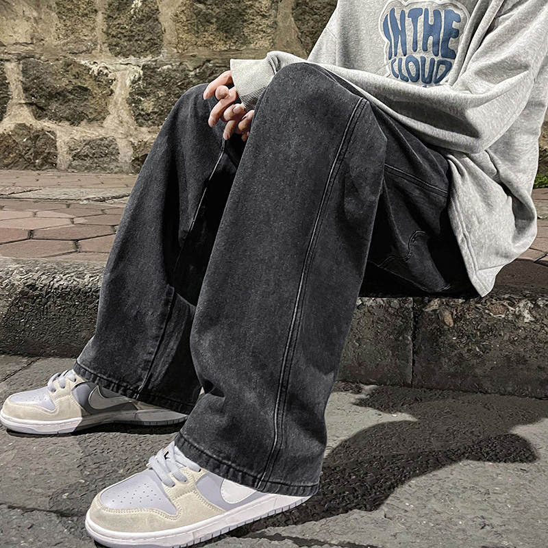 Calça jeans folgada masculina, - Men'S Fashion Grey Jeans avaliação e preço