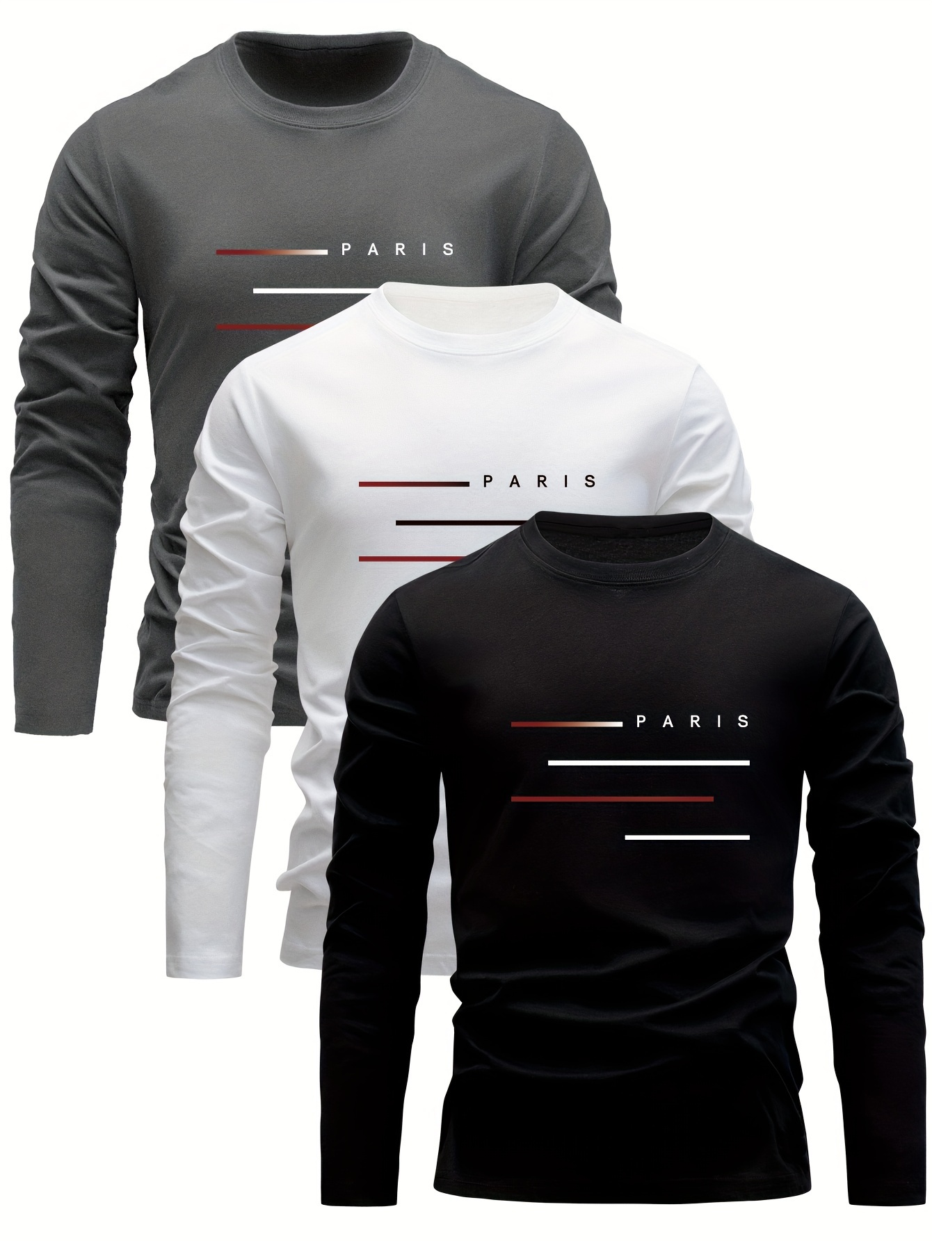 Camiseta Masculina de Manga Lo - Men'S Fashion T Shirts avaliação e preço
