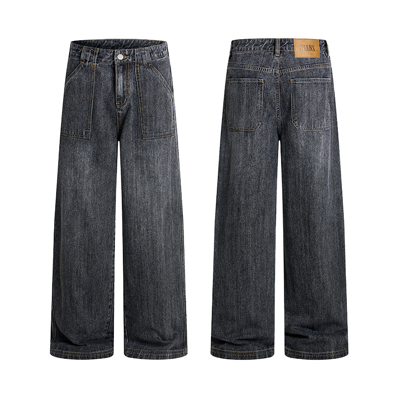 Calças Jeans Masculinas Vintag - Men'S Fashion Grey Jeans avaliação e preço